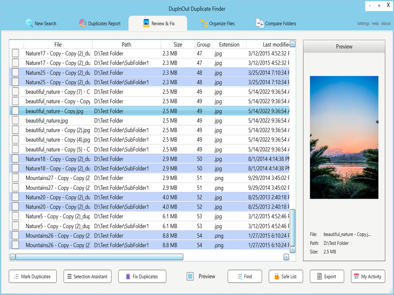 Windows 7 DupInOut Duplicate Finder 1.1.3.2 full