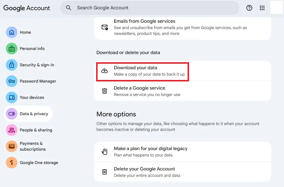 download Google Calendar events