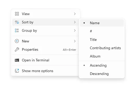 sort music by metadata