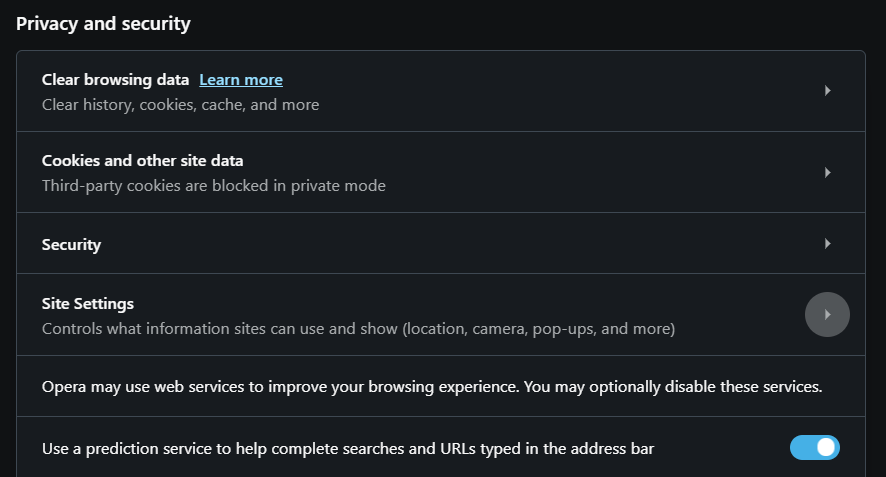 block notification settings in opera