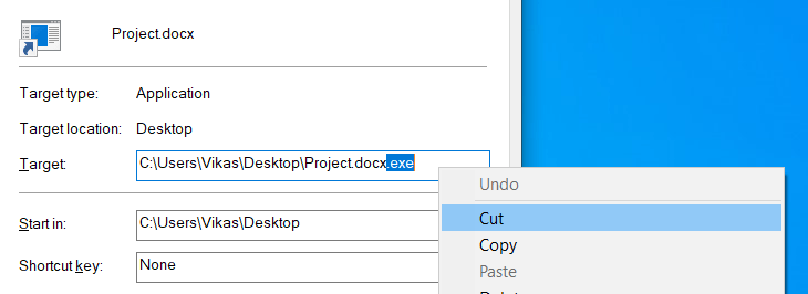 target path to the document