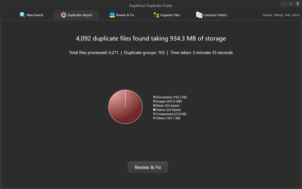 search report duplicate documents found