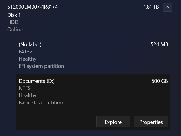 Choose a partition to format
