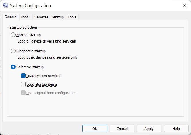 Perform Clean Boot Startup