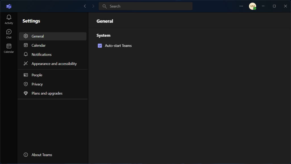 Microsoft Teams Settings