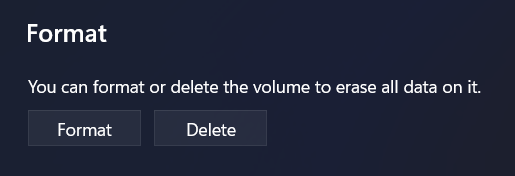 Format volume