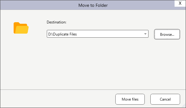 Move duplicates to another folder