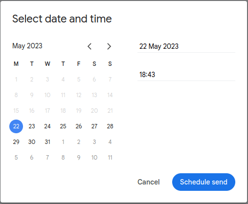 Select Date & Time Dialog