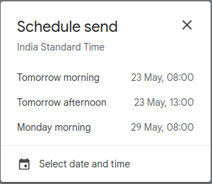 Schedule Send Dialog